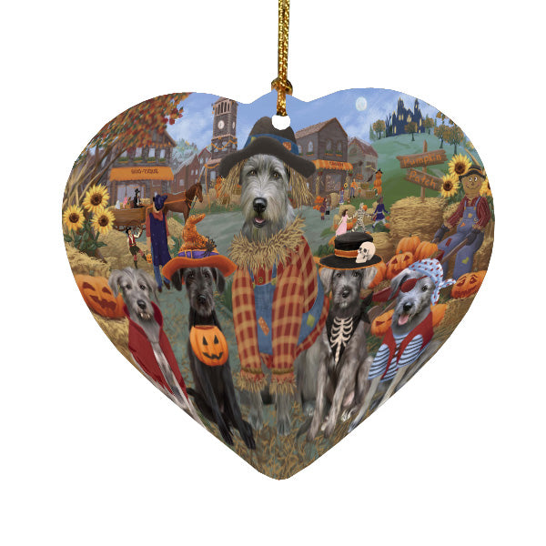 Halloween 'Round Town Wolfhound Dogs Heart Christmas Ornament HPORA58966