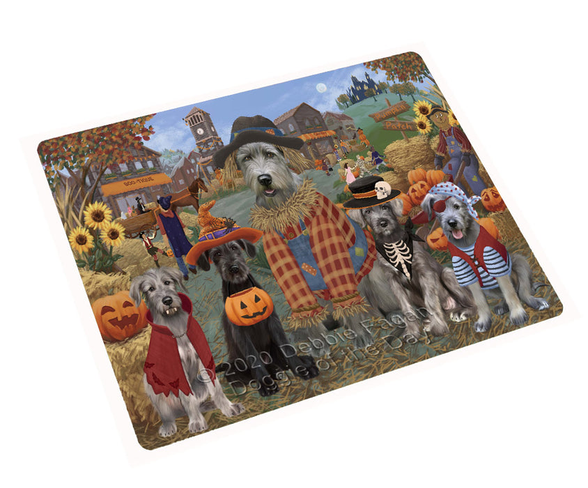 Halloween 'Round Town Wolfhound Dogs Cutting Board - For Kitchen - Scratch & Stain Resistant - Designed To Stay In Place - Easy To Clean By Hand - Perfect for Chopping Meats, Vegetables