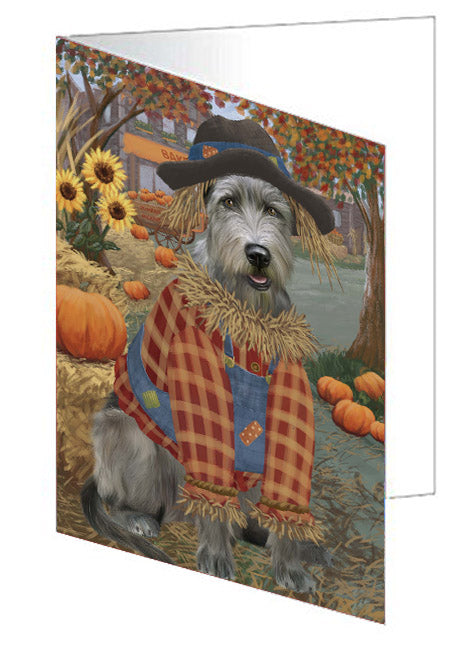 Halloween 'Round Town Wolfhound Dog Handmade Artwork Assorted Pets Greeting Cards and Note Cards with Envelopes for All Occasions and Holiday Seasons