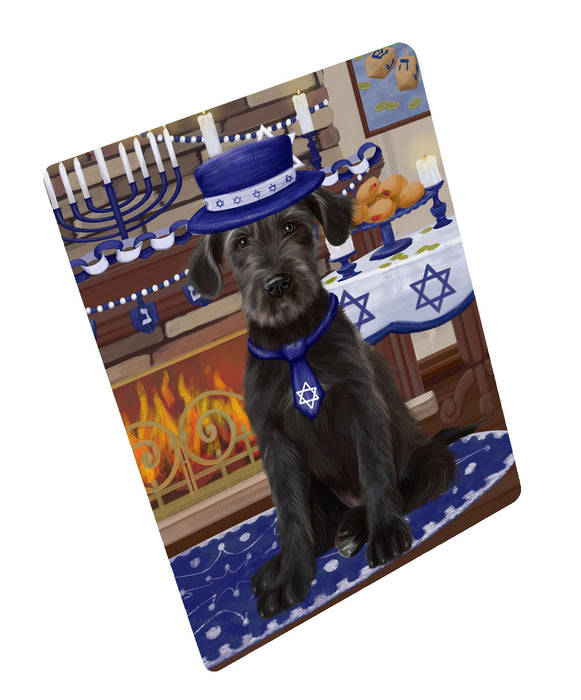 Happy Hanukkah Family Wolfhound Dog Cutting Board - For Kitchen - Scratch & Stain Resistant - Designed To Stay In Place - Easy To Clean By Hand - Perfect for Chopping Meats, Vegetables