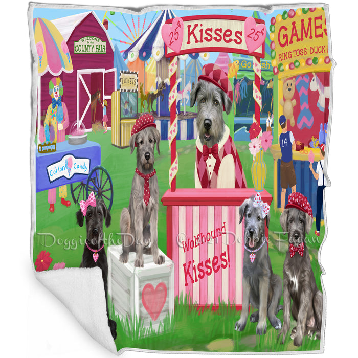 Carnival Kissing Booth Wolfhound Dogs Blanket BLNKT142597