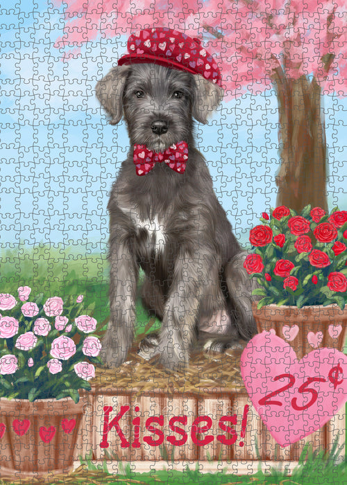 Rosie 25 Cent Kisses Wolfhound Dog Portrait Jigsaw Puzzle for Adults Animal Interlocking Puzzle Game Unique Gift for Dog Lover's with Metal Tin Box PZL600