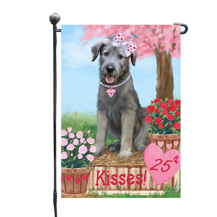 Rosie 25 Cent Kisses Wolfhound Dog Garden Flags Outdoor Decor for Homes and Gardens Double Sided Garden Yard Spring Decorative Vertical Home Flags Garden Porch Lawn Flag for Decorations GFLG67976