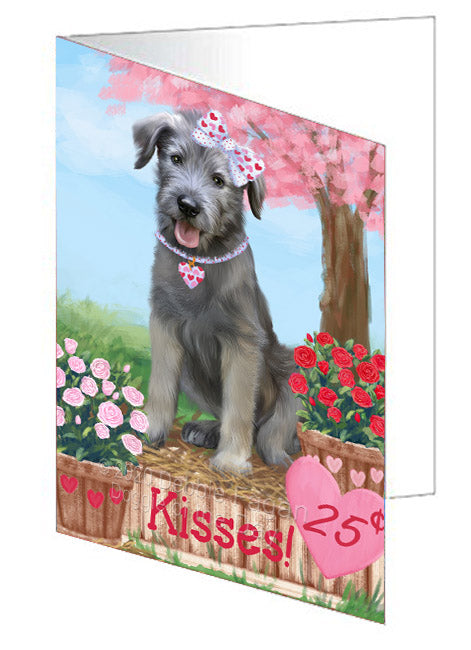 Rosie 25 Cent Kisses Wolfhound Dog Handmade Artwork Assorted Pets Greeting Cards and Note Cards with Envelopes for All Occasions and Holiday Seasons