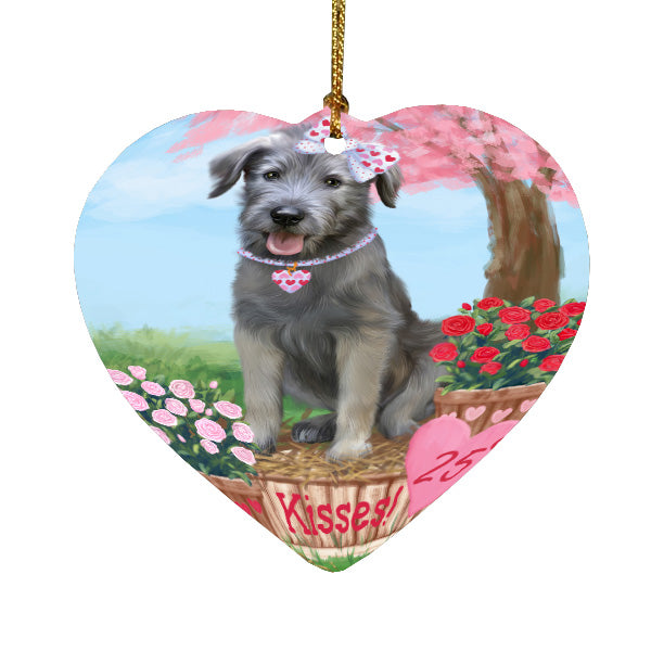Rosie 25 Cent Kisses Wolfhound Dog Heart Christmas Ornament HPORA59042
