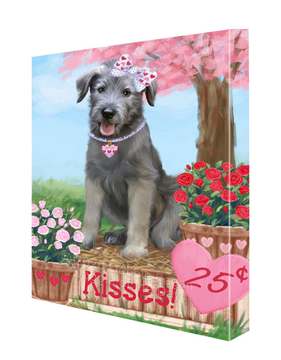 Rosie 25 Cent Kisses Wolfhound Dog Canvas Wall Art - Premium Quality Ready to Hang Room Decor Wall Art Canvas - Unique Animal Printed Digital Painting for Decoration CVS303