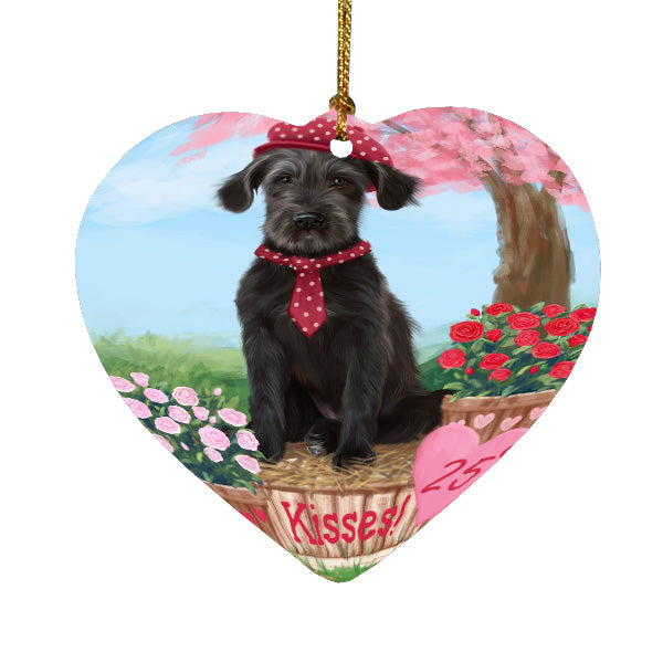 Rosie 25 Cent Kisses Wolfhound Dog Heart Christmas Ornament HPORA59043