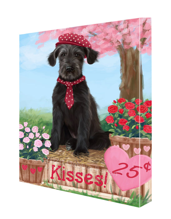 Rosie 25 Cent Kisses Wolfhound Dog Canvas Wall Art - Premium Quality Ready to Hang Room Decor Wall Art Canvas - Unique Animal Printed Digital Painting for Decoration CVS304