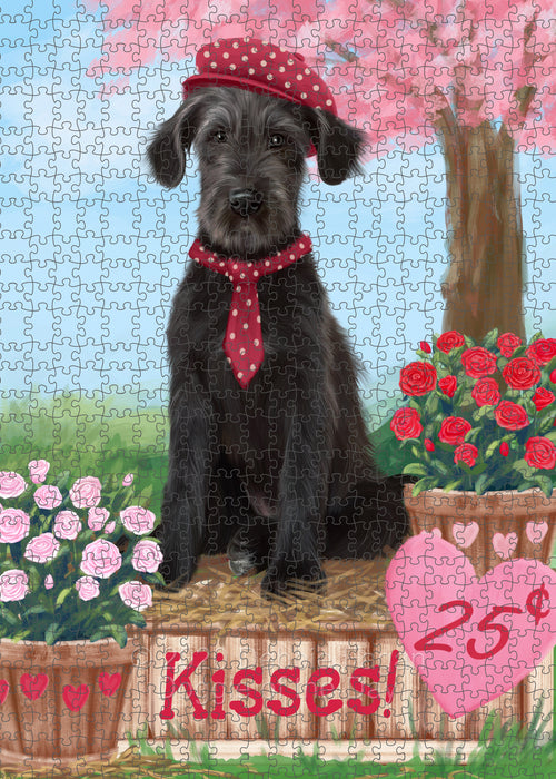 Rosie 25 Cent Kisses Wolfhound Dog Portrait Jigsaw Puzzle for Adults Animal Interlocking Puzzle Game Unique Gift for Dog Lover's with Metal Tin Box PZL599