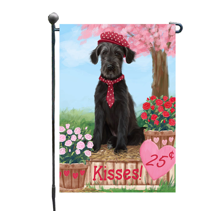 Rosie 25 Cent Kisses Wolfhound Dog Garden Flags Outdoor Decor for Homes and Gardens Double Sided Garden Yard Spring Decorative Vertical Home Flags Garden Porch Lawn Flag for Decorations GFLG67977