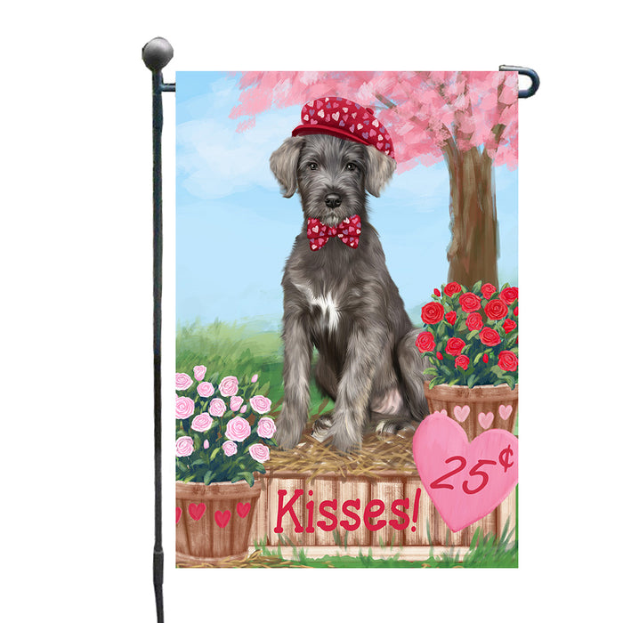 Rosie 25 Cent Kisses Wolfhound Dog Garden Flags Outdoor Decor for Homes and Gardens Double Sided Garden Yard Spring Decorative Vertical Home Flags Garden Porch Lawn Flag for Decorations GFLG67978