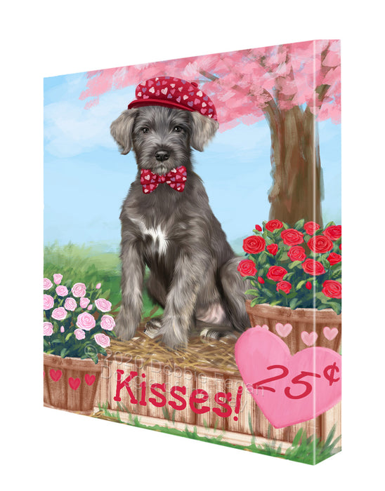 Rosie 25 Cent Kisses Wolfhound Dog Canvas Wall Art - Premium Quality Ready to Hang Room Decor Wall Art Canvas - Unique Animal Printed Digital Painting for Decoration CVS305