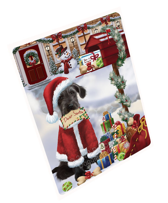Christmas Dear Santa Mailbox Wolfhound Dog Cutting Board - For Kitchen - Scratch & Stain Resistant - Designed To Stay In Place - Easy To Clean By Hand - Perfect for Chopping Meats, Vegetables, CA82860