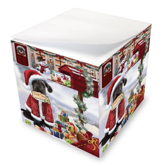 Christmas Dear Santa Mailbox Wolfhound Dog Note Cube NOC-DOTD-A57291