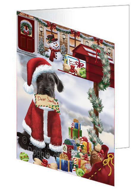 Christmas Dear Santa Mailbox Wolfhound Dog Handmade Artwork Assorted Pets Greeting Cards and Note Cards with Envelopes for All Occasions and Holiday Seasons