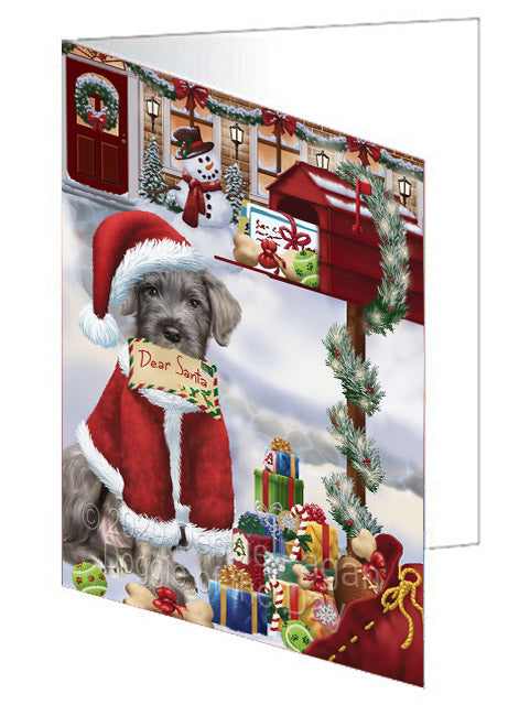 Christmas Dear Santa Mailbox Wolfhound Dog Handmade Artwork Assorted Pets Greeting Cards and Note Cards with Envelopes for All Occasions and Holiday Seasons