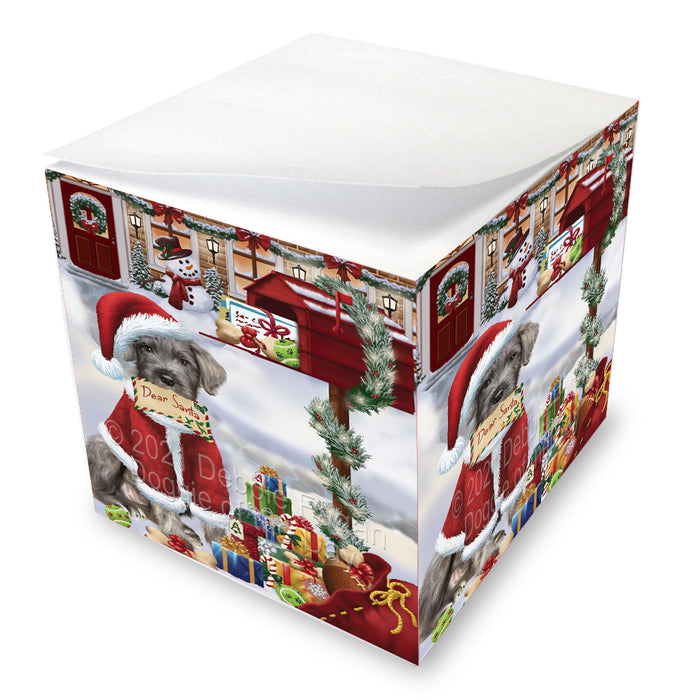 Christmas Dear Santa Mailbox Wolfhound Dog Note Cube NOC-DOTD-A57292
