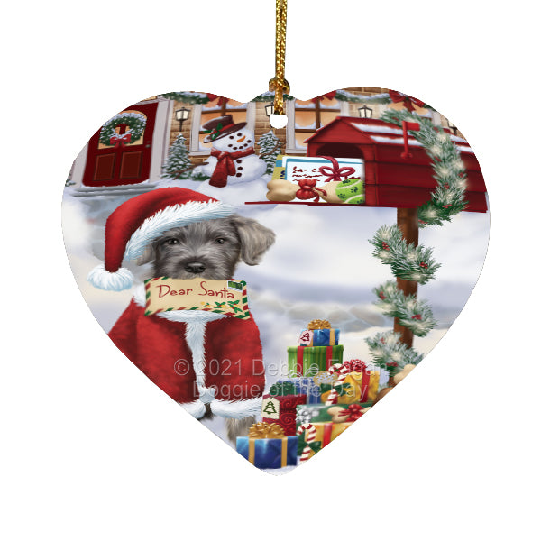 Christmas Dear Santa Mailbox Wolfhound Dog Heart Christmas Ornament HPORA59012