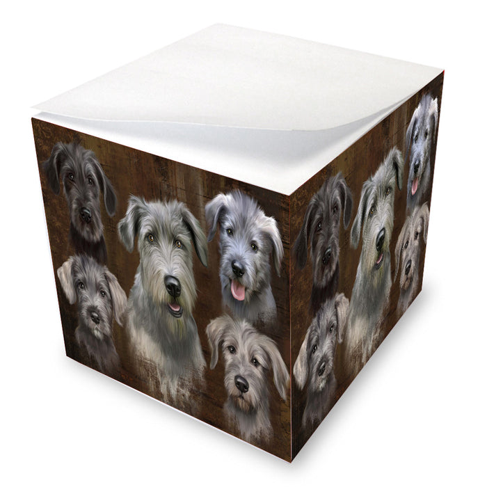 Rustic 5 Heads Wolfhound Dogs Note Cube NOC-DOTD-A57300