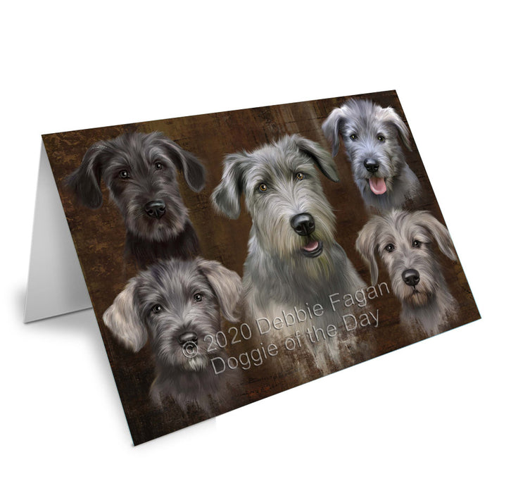 Rustic 5 Heads Wolfhound Dogs Handmade Artwork Assorted Pets Greeting Cards and Note Cards with Envelopes for All Occasions and Holiday Seasons
