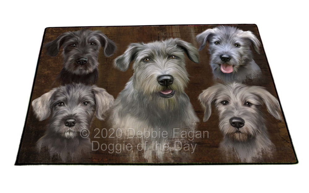 Rustic 5 Heads Wolfhound Dogs Floormat FLMS55684