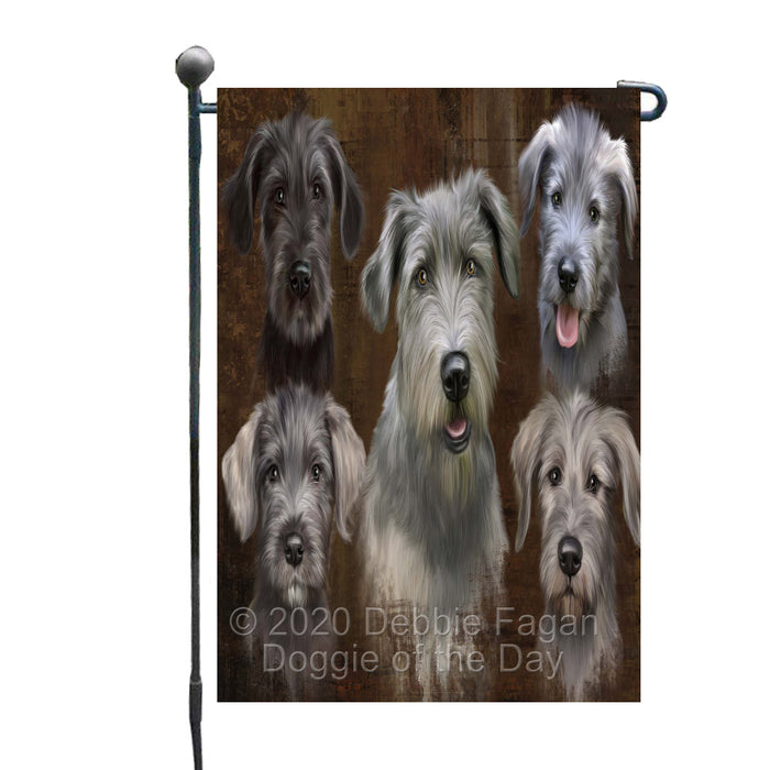 Rustic 5 Heads Wolfhound Dogs Garden Flags Outdoor Decor for Homes and Gardens Double Sided Garden Yard Spring Decorative Vertical Home Flags Garden Porch Lawn Flag for Decorations