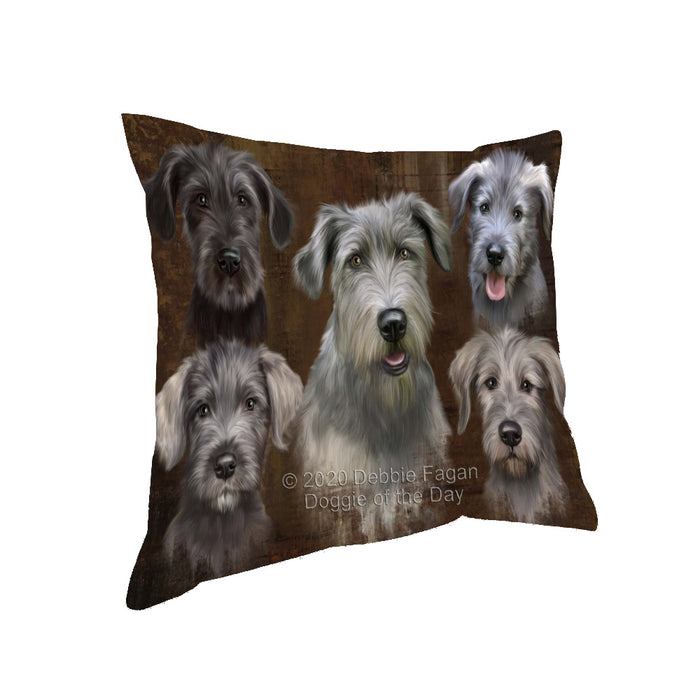 Rustic 5 Heads Wolfhound Dogs Pillow with Top Quality High-Resolution Images - Ultra Soft Pet Pillows for Sleeping - Reversible & Comfort - Ideal Gift for Dog Lover - Cushion for Sofa Couch Bed - 100% Polyester
