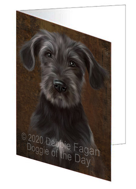 Rustic Wolfhound Dog Handmade Artwork Assorted Pets Greeting Cards and Note Cards with Envelopes for All Occasions and Holiday Seasons