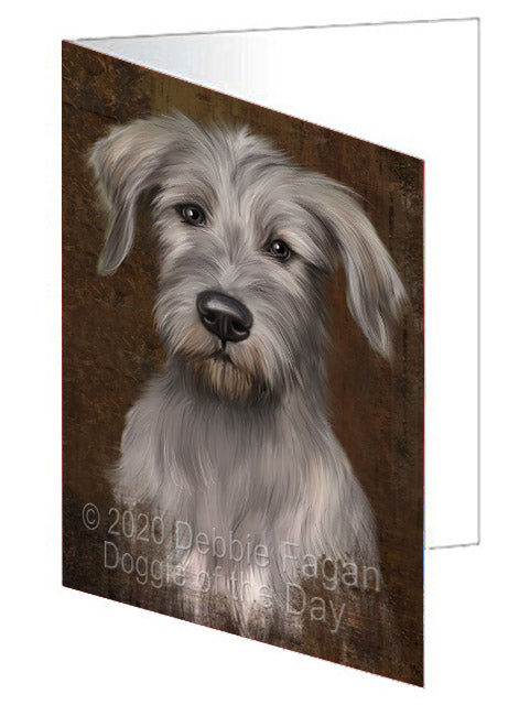 Rustic Wolfhound Dog Handmade Artwork Assorted Pets Greeting Cards and Note Cards with Envelopes for All Occasions and Holiday Seasons