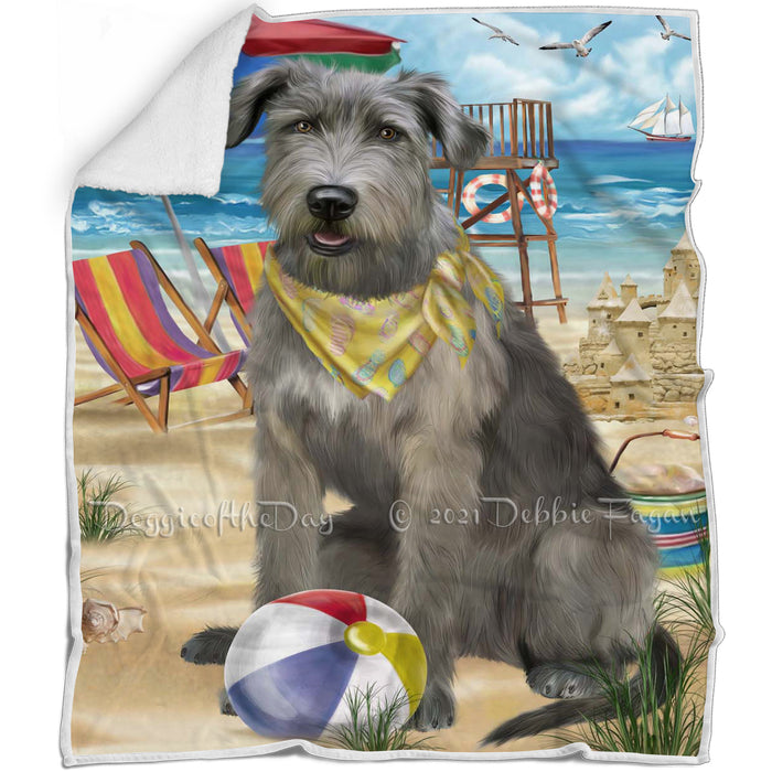 Pet Friendly Beach Wolfhound Dog Blanket BLNKT142536