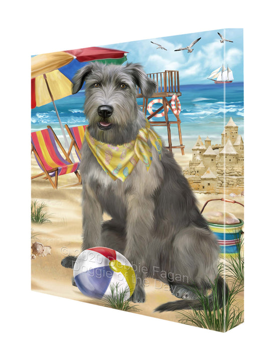 Pet Friendly Beach Wolfhound Dog Canvas Wall Art - Premium Quality Ready to Hang Room Decor Wall Art Canvas - Unique Animal Printed Digital Painting for Decoration CVS177