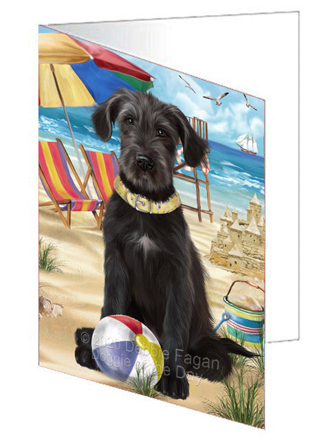 Pet Friendly Beach Wolfhound Dog Handmade Artwork Assorted Pets Greeting Cards and Note Cards with Envelopes for All Occasions and Holiday Seasons
