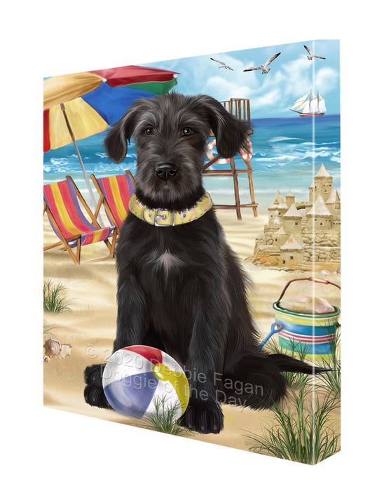 Pet Friendly Beach Wolfhound Dog Canvas Wall Art - Premium Quality Ready to Hang Room Decor Wall Art Canvas - Unique Animal Printed Digital Painting for Decoration CVS178