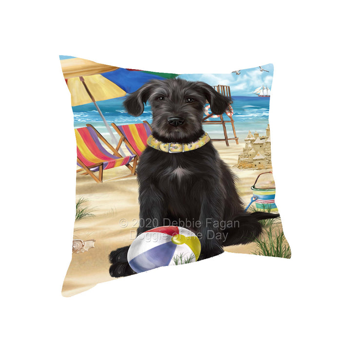 Pet Friendly Beach Wolfhound Dog Pillow with Top Quality High-Resolution Images - Ultra Soft Pet Pillows for Sleeping - Reversible & Comfort - Ideal Gift for Dog Lover - Cushion for Sofa Couch Bed - 100% Polyester, PILA91735