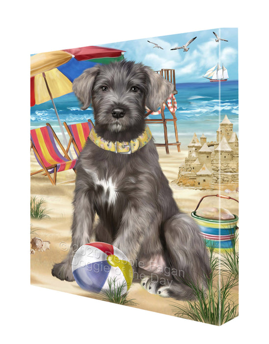 Pet Friendly Beach Wolfhound Dog Canvas Wall Art - Premium Quality Ready to Hang Room Decor Wall Art Canvas - Unique Animal Printed Digital Painting for Decoration CVS179