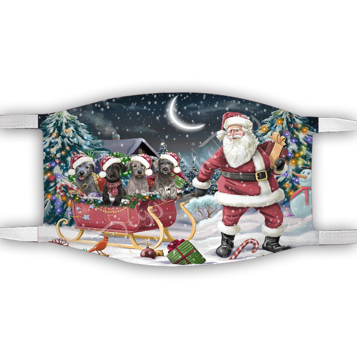 Santa Sled Dogs Christmas Happy Holidays Wolfhound Dogs Face Mask FM49053