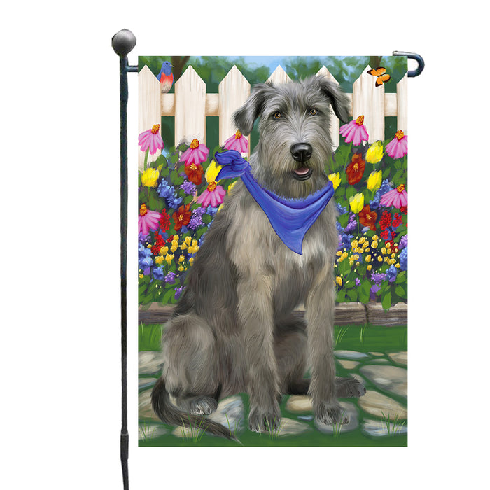 Spring Floral Wolfhound Dog Garden Flags Outdoor Decor for Homes and Gardens Double Sided Garden Yard Spring Decorative Vertical Home Flags Garden Porch Lawn Flag for Decorations GFLG68288