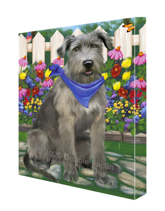 Spring Floral Wolfhound Dog Canvas Wall Art - Premium Quality Ready to Hang Room Decor Wall Art Canvas - Unique Animal Printed Digital Painting for Decoration CVS495
