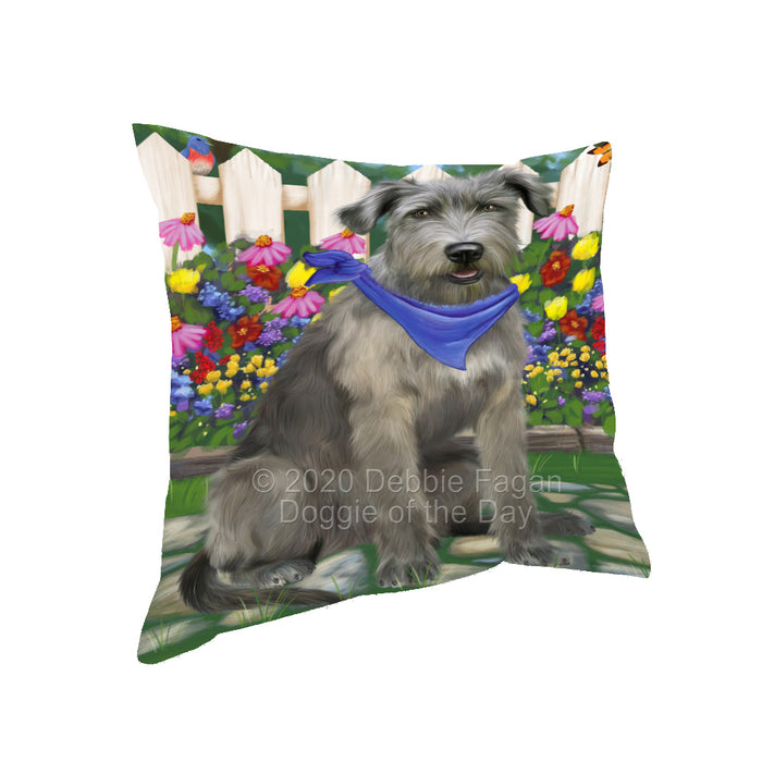 Spring Floral Wolfhound Dog Pillow with Top Quality High-Resolution Images - Ultra Soft Pet Pillows for Sleeping - Reversible & Comfort - Ideal Gift for Dog Lover - Cushion for Sofa Couch Bed - 100% Polyester, PILA93214