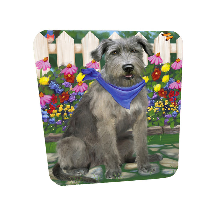 Spring Floral Wolfhound Dog Coasters Set of 4 CSTA58552