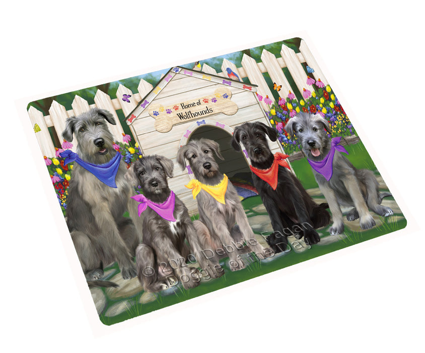 Spring Dog House Wolfhound Dogs Cutting Board - For Kitchen - Scratch & Stain Resistant - Designed To Stay In Place - Easy To Clean By Hand - Perfect for Chopping Meats, Vegetables