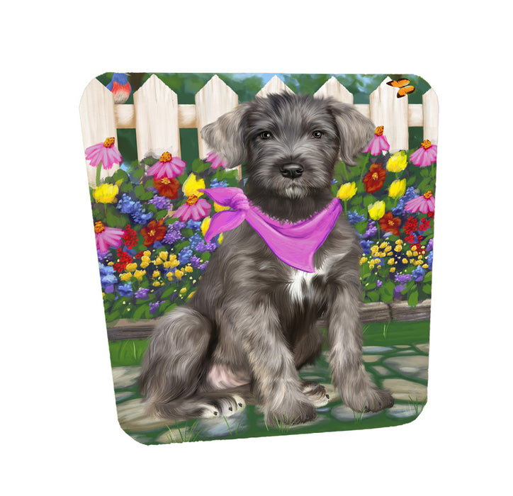 Spring Floral Wolfhound Dog Coasters Set of 4 CSTA58553