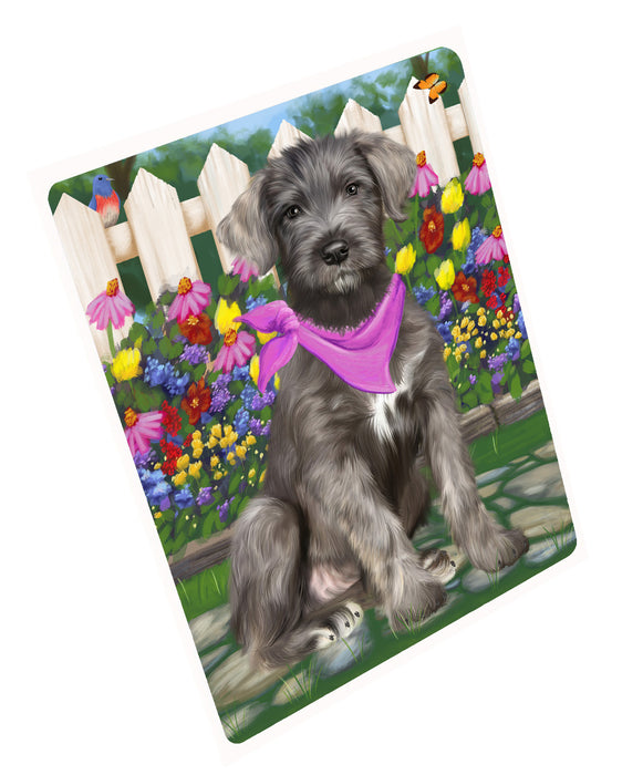 Spring Floral Wolfhound Dog Cutting Board - For Kitchen - Scratch & Stain Resistant - Designed To Stay In Place - Easy To Clean By Hand - Perfect for Chopping Meats, Vegetables, CA83548