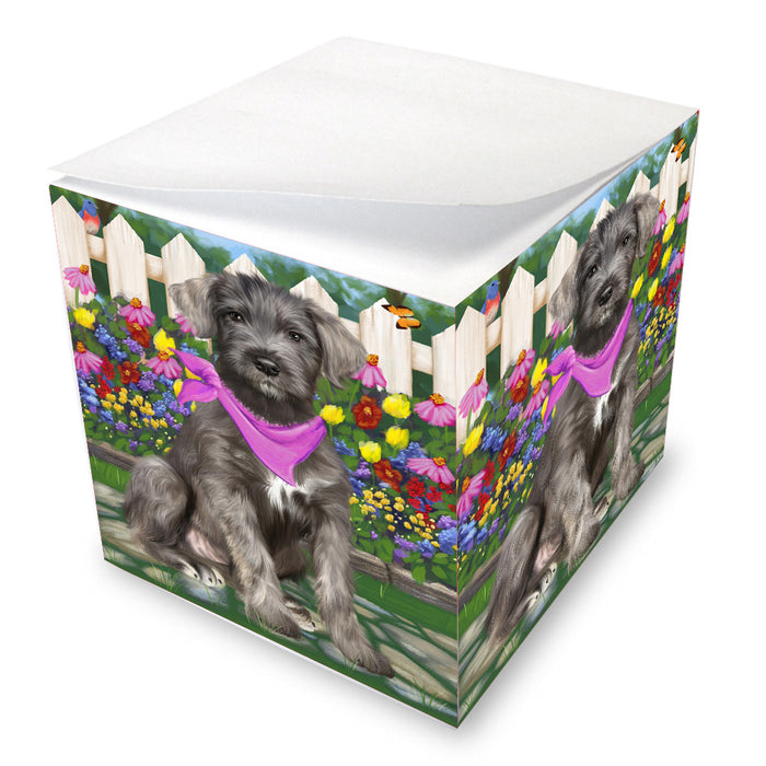 Spring Floral Wolfhound Dog Note Cube NOC-DOTD-A57594