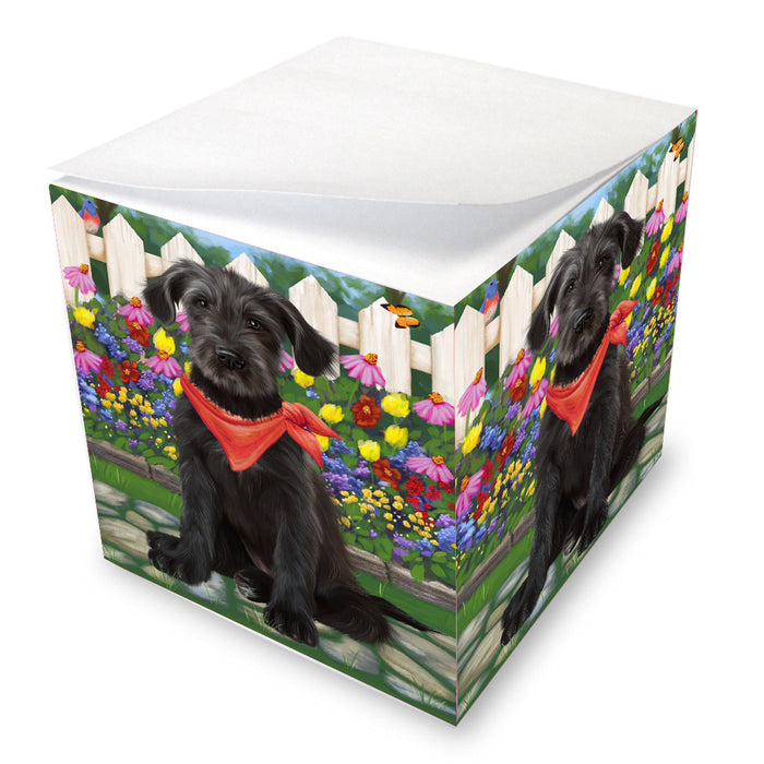 Spring Floral Wolfhound Dog Note Cube NOC-DOTD-A57595