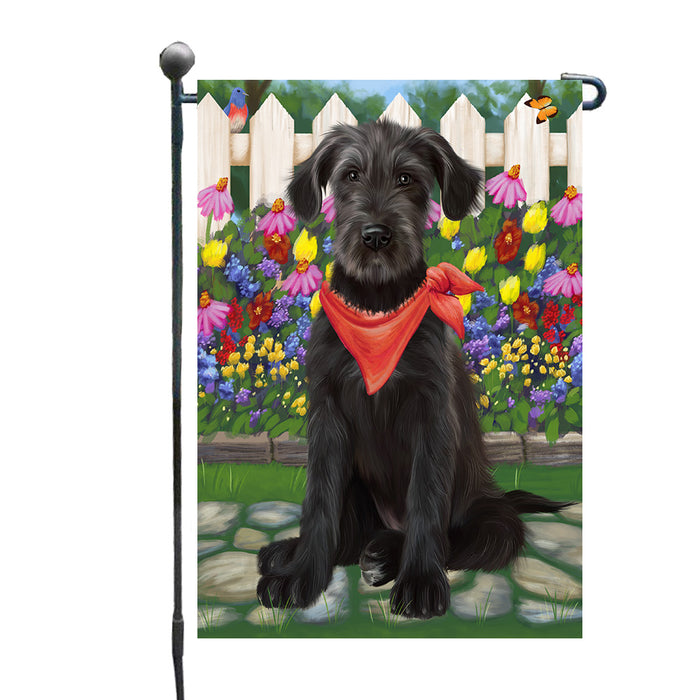 Spring Floral Wolfhound Dog Garden Flags Outdoor Decor for Homes and Gardens Double Sided Garden Yard Spring Decorative Vertical Home Flags Garden Porch Lawn Flag for Decorations GFLG68290