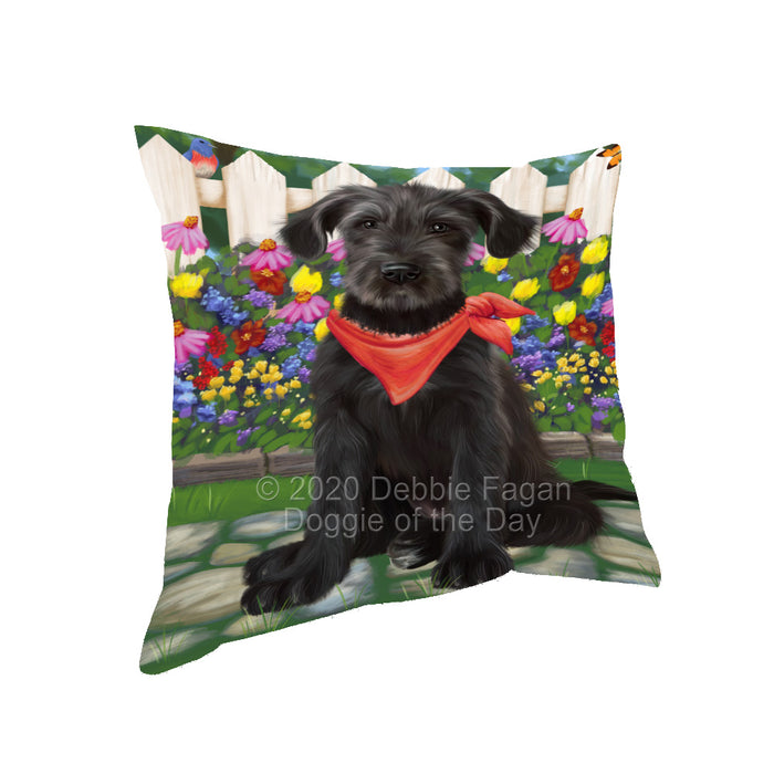 Spring Floral Wolfhound Dog Pillow with Top Quality High-Resolution Images - Ultra Soft Pet Pillows for Sleeping - Reversible & Comfort - Ideal Gift for Dog Lover - Cushion for Sofa Couch Bed - 100% Polyester, PILA93220