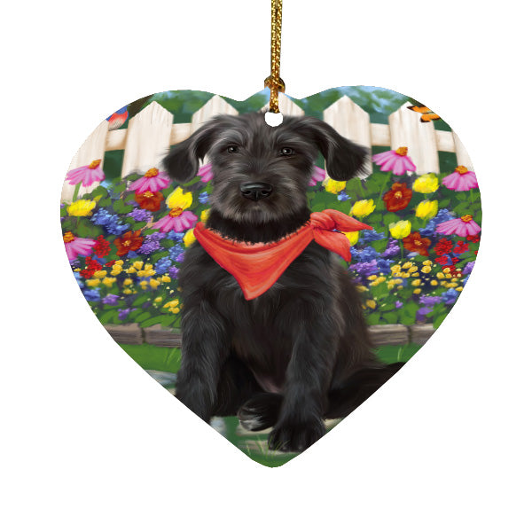 Spring Floral Wolfhound Dog Heart Christmas Ornament HPORA59315