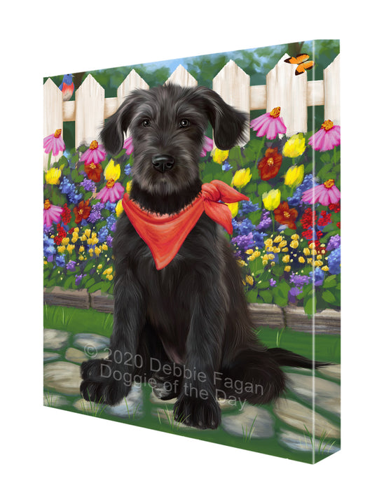 Spring Floral Wolfhound Dog Canvas Wall Art - Premium Quality Ready to Hang Room Decor Wall Art Canvas - Unique Animal Printed Digital Painting for Decoration CVS497