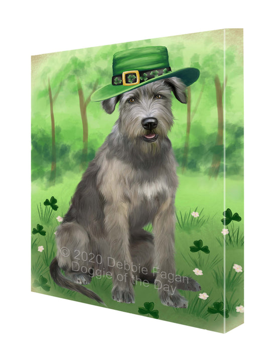 St. Patrick's Day Wolfhound Dog Canvas Wall Art - Premium Quality Ready to Hang Room Decor Wall Art Canvas - Unique Animal Printed Digital Painting for Decoration CVS741